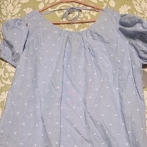 Falls Creek Blue Blouse with Puff Sleeves 2X,  NWT